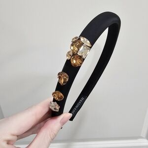 Elegant Black Headband with Gold Accents